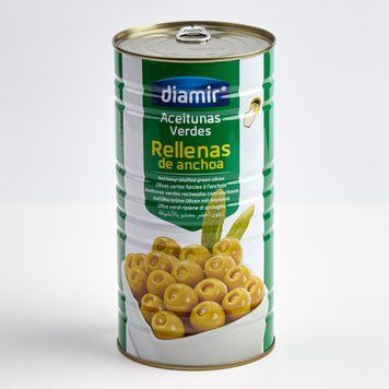 Оливки зеленые фаршированные анчоусами Diamir 1,4 кг 254 фото